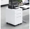 OKWISH Aktenschrank Schwarz 3 Schubladen Stahl Rollcontainer Bild 4