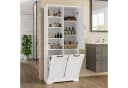 REDOM Hochschrank Badezimmerschrank Weiß mit Wäschekorb Bild 2