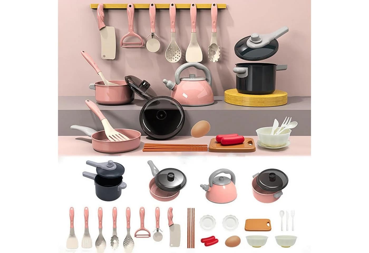 OKWISH Spielküche Kinder 28-teiliges Lernspielzeug Set aus Kunststoff - Bild 3