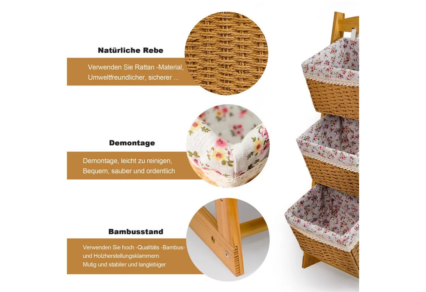 AdelDream Wäschekorb Wohnzimmer-Aufbewahrungsregal - Bild 5
