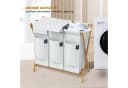 AdelDream Wäschekorb Bambus Grau 2x50l Wäschesammler Bild 4