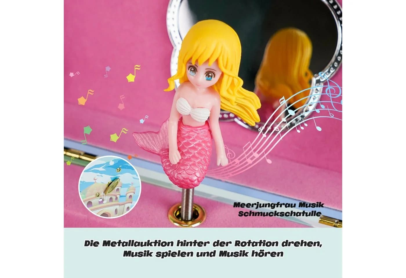 AdelDream Schmuckkasten Musik-Aufbewahrungsbox Grün Maritim - Bild 5