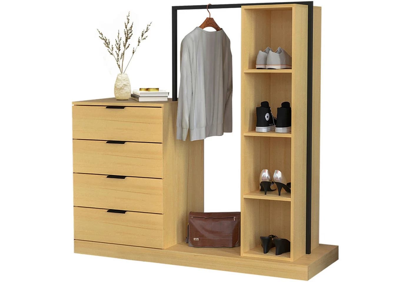 WAOHO Kleiderständer mit Schubladenkommode, Kommode, Kleiderständer 145cm - Bild 2