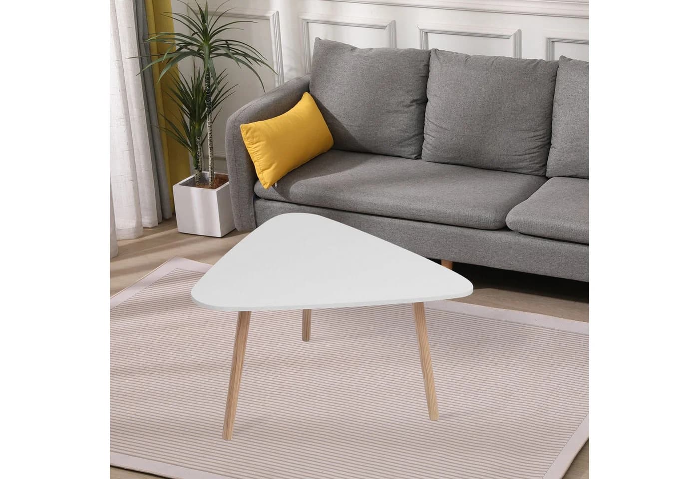 Happy Home Couchtisch Weiß Holz 80x80x48 cm