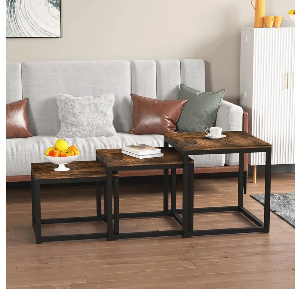 WAOHO Couchtisch 3-teilig MDF mit Metallrahmen - Bild 3