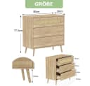 WAOHO Schubkastenkommode mit Rattantür und 3 Schubladen Bild 1