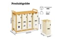 AdelDream Wäschekorb Bambusrahmen 200 l 4 Fächer Beige Bild 1