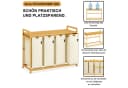 AdelDream Wäschekorb Bambusrahmen 200 l 4 Fächer Beige Bild 3