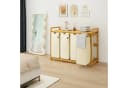 AdelDream Wäschekorb Bambusrahmen 200 l 4 Fächer Beige Bild 4