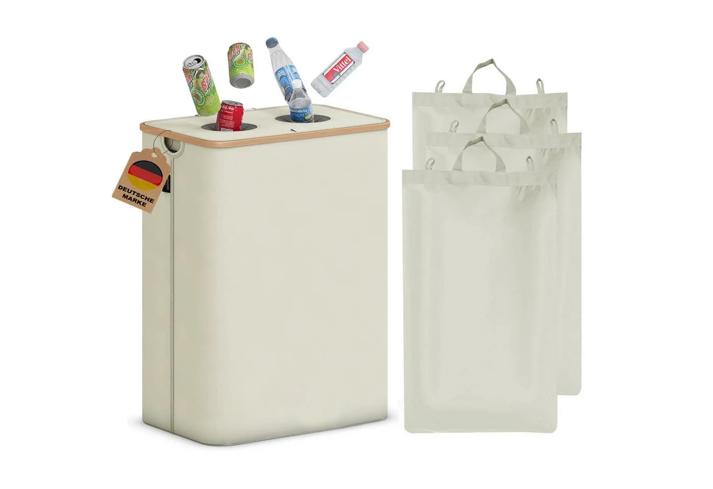 AdelDream Müllsackständer Pfandflaschen Sammelbehälter Beige - Bild 2
