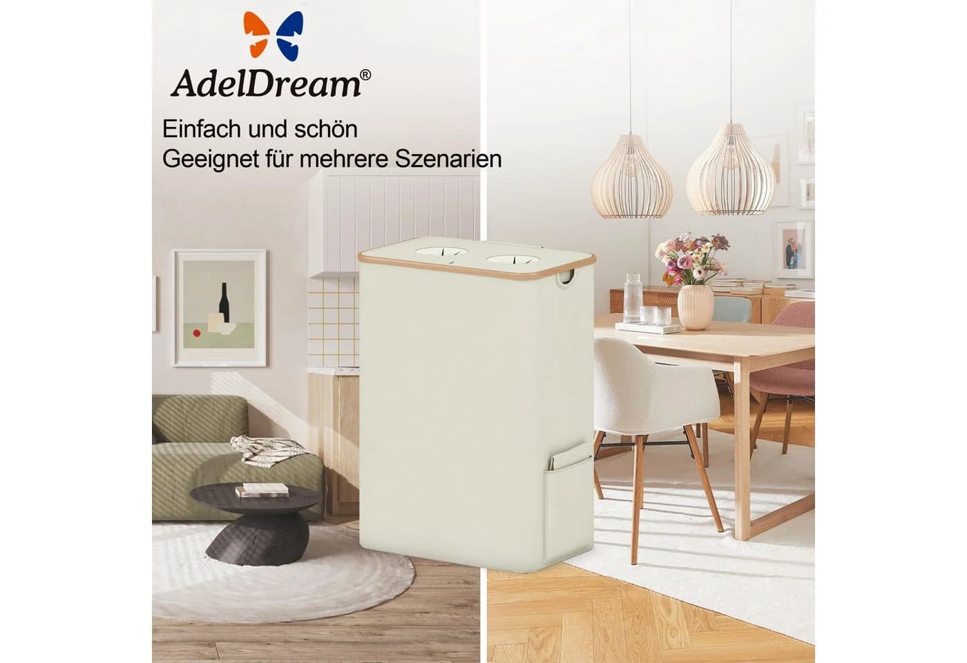 AdelDream Müllsackständer Pfandflaschen Sammelbehälter Beige - Bild 4