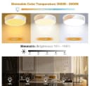 POPOLIC LED Deckenleuchte 24-W Dimmbar Holz 3000K-6000K Weiß Bild 5