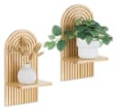 POPOLIC Wandregal 2 Stück Holz Boho Wanddeko Holzregal Wand Bild 2
