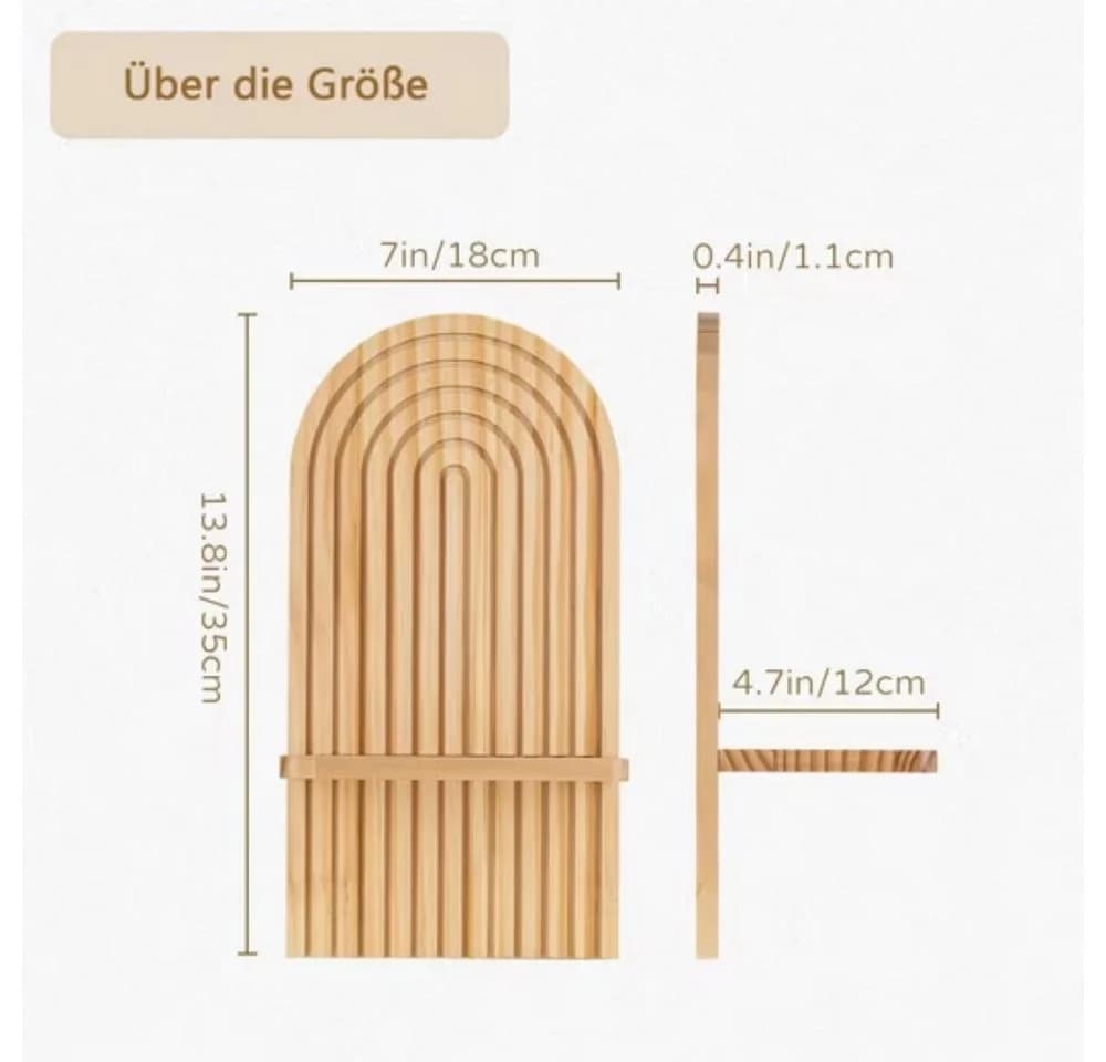 POPOLIC Wandregal 2 Stück Holz Boho Wanddeko Holzregal Wand - Bild 3