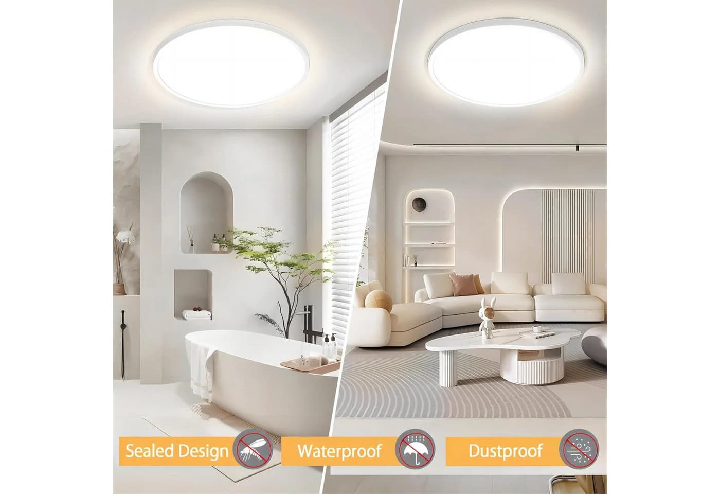 POPOLIC LED Deckenleuchte 24W 30cm Weiß 3 Farbtemperaturen - Bild 5