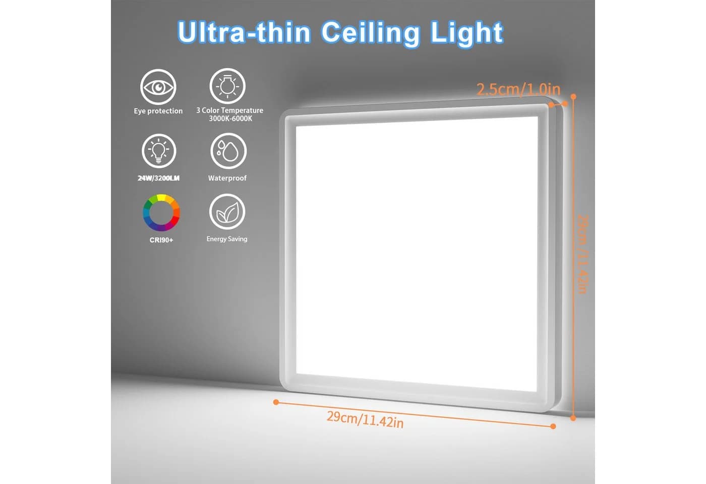 POPOLIC LED Deckenleuchte 3000K-6000K Modern Weiß IP54 - Bild 5