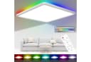 POPOLIC LED Deckenleuchte 24W RGB Farbwechsel Deckenbeleuchtung 3000K-6500K, dimmbar, 3200 lm, Badezimmer-Deckenleuchte mit Fernbedienung, Quadrat Bild 2