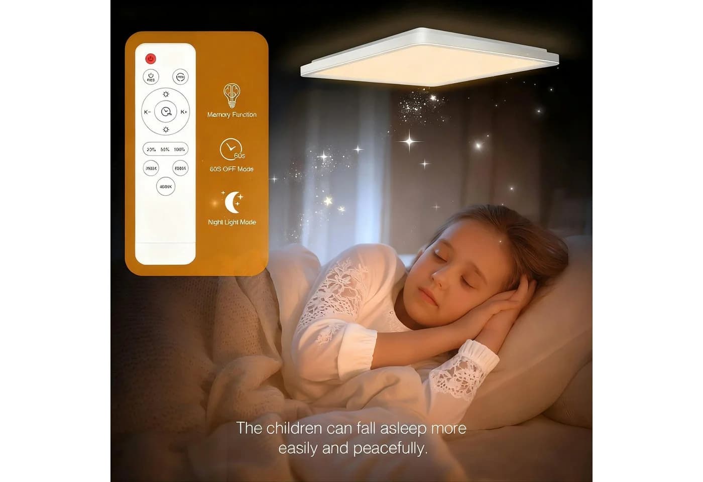 POPOLIC LED Deckenleuchte 24W RGB Farbwechsel Deckenbeleuchtung 3000K-6500K, dimmbar, 3200 lm, Badezimmer-Deckenleuchte mit Fernbedienung, Quadrat - Bild 5