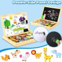 POPOLIC Magnetisches Holzpuzzle 110 Stück, Puzzle ab 3 Bild 1