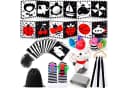 POPOLIC Lernspielzeug Kontrastbuch Baby, 31 PCS Schwarz Weiß Spielzeug Baby Bild 2