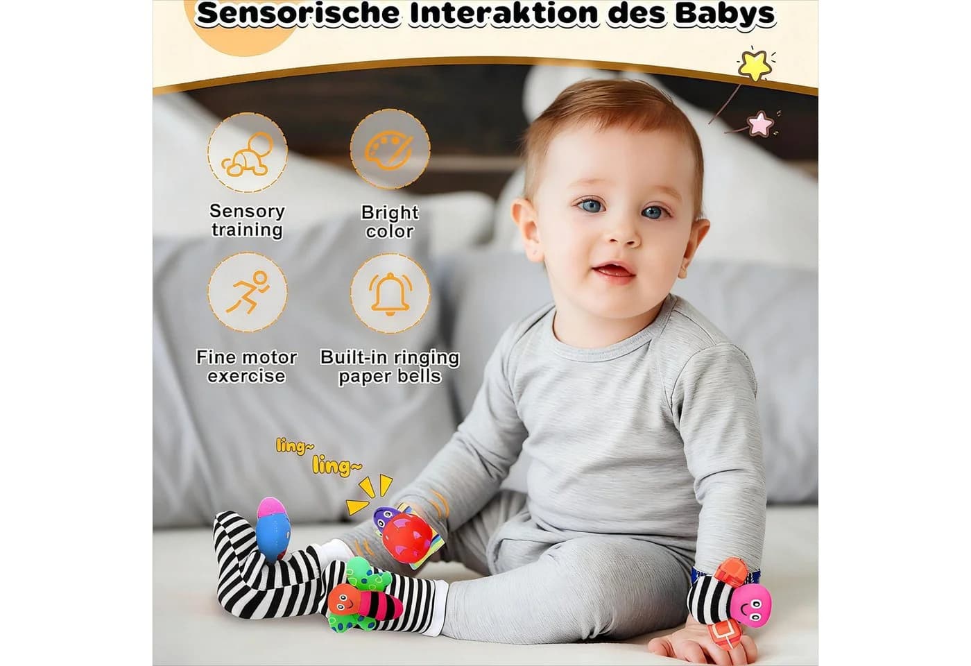 POPOLIC Lernspielzeug Kontrastbuch Baby, 31 PCS Schwarz Weiß Spielzeug Baby - Bild 4