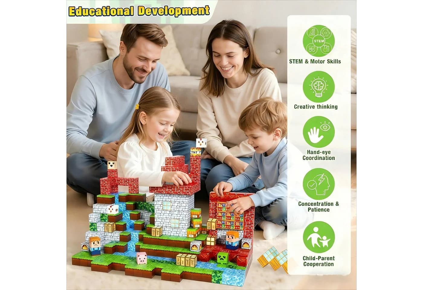 POPOLIC Magnetische Bausteine 108-tlg. Magnetspielzeug für Kinder ab 3 Jahren - Bild 4