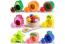 POPOLIC Montessori Lernspielzeug Obst aus Massivholz Bunt Bild 2