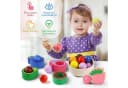 POPOLIC Montessori Lernspielzeug Obst aus Massivholz Bunt Bild 3