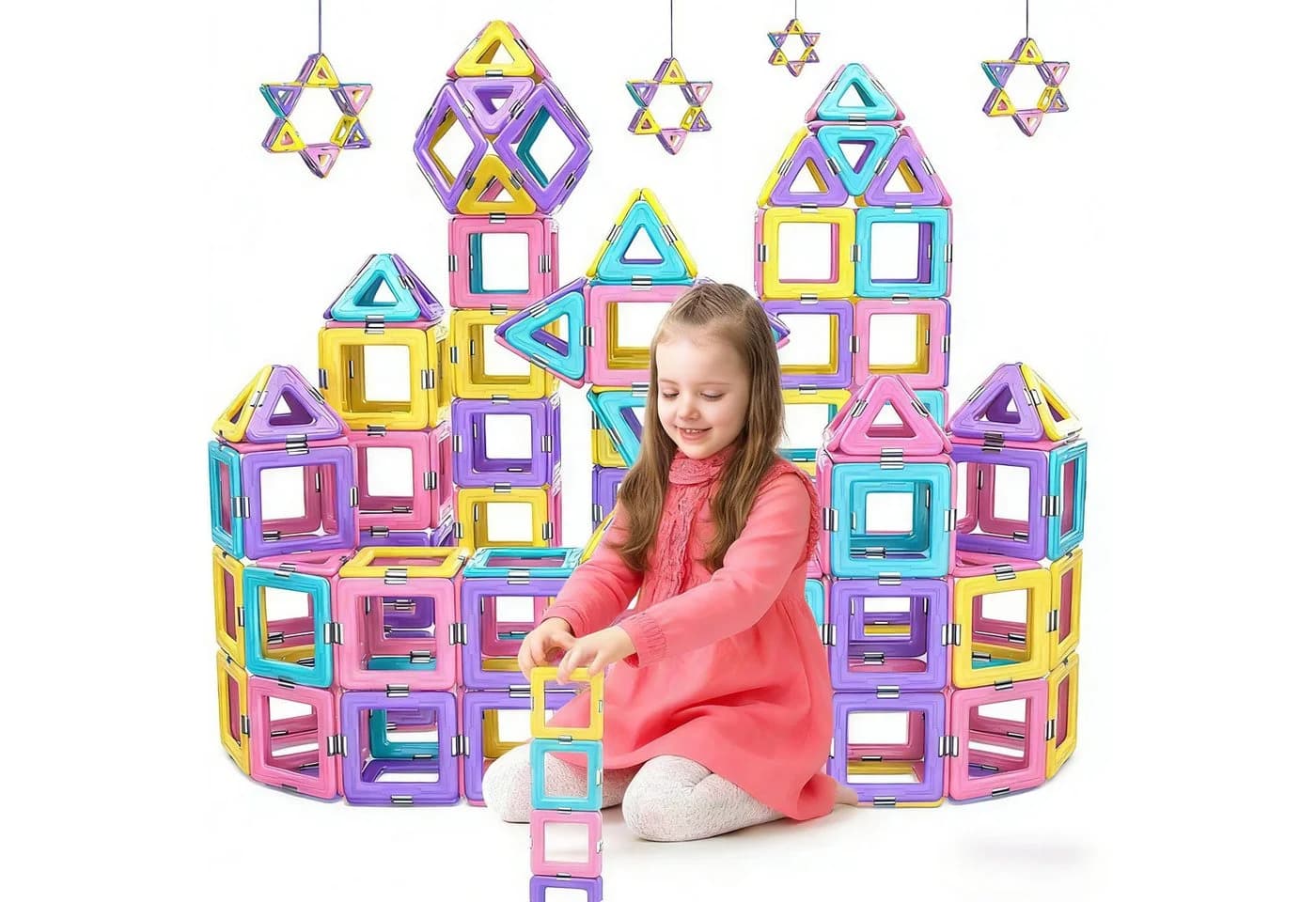 POPOLIC Magnetische Bausteine 40 teilig Magnetspielzeug ab 2 Jahre - Bild 2
