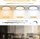 POPOLIC LED Deckenleuchte 24W 3200LM Dimmbar Fernbedienung Schwarz Bild 4