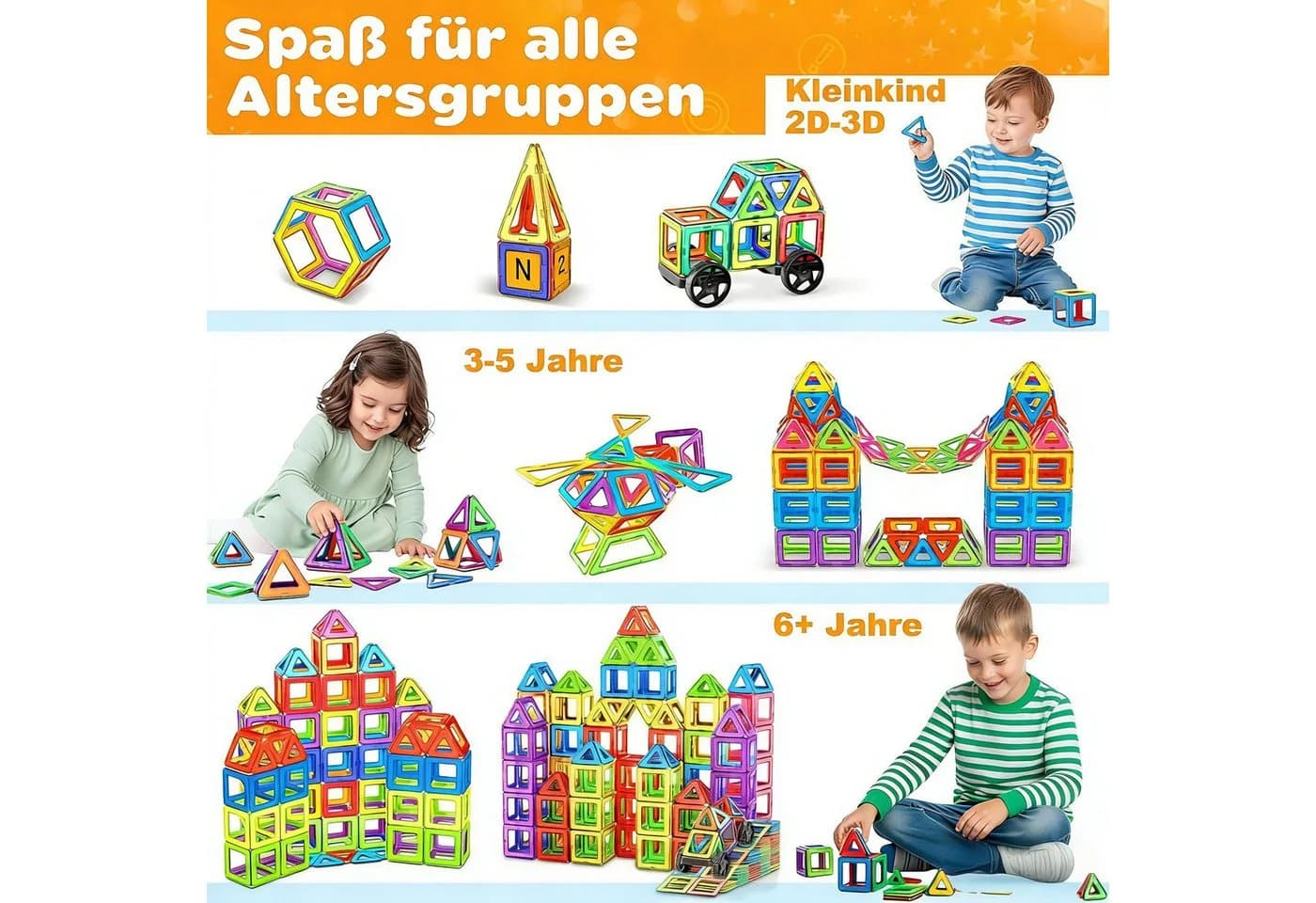 POPOLIC Magnetische Bausteine STEM Magnetspiel 136 Teile
