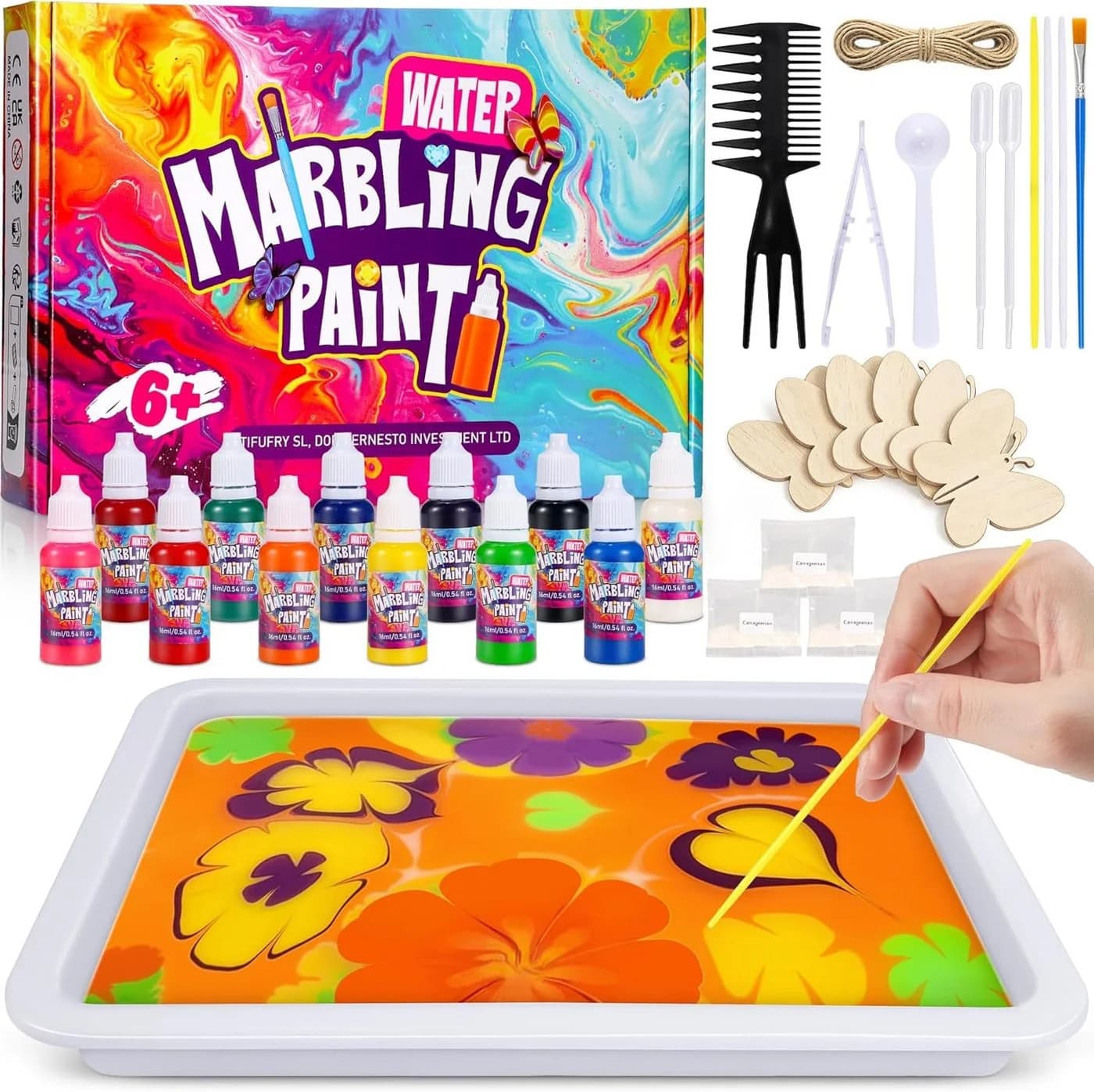 POPOLIC Kreativset Wassermarmorierfarbe für Kinder - Bild 2