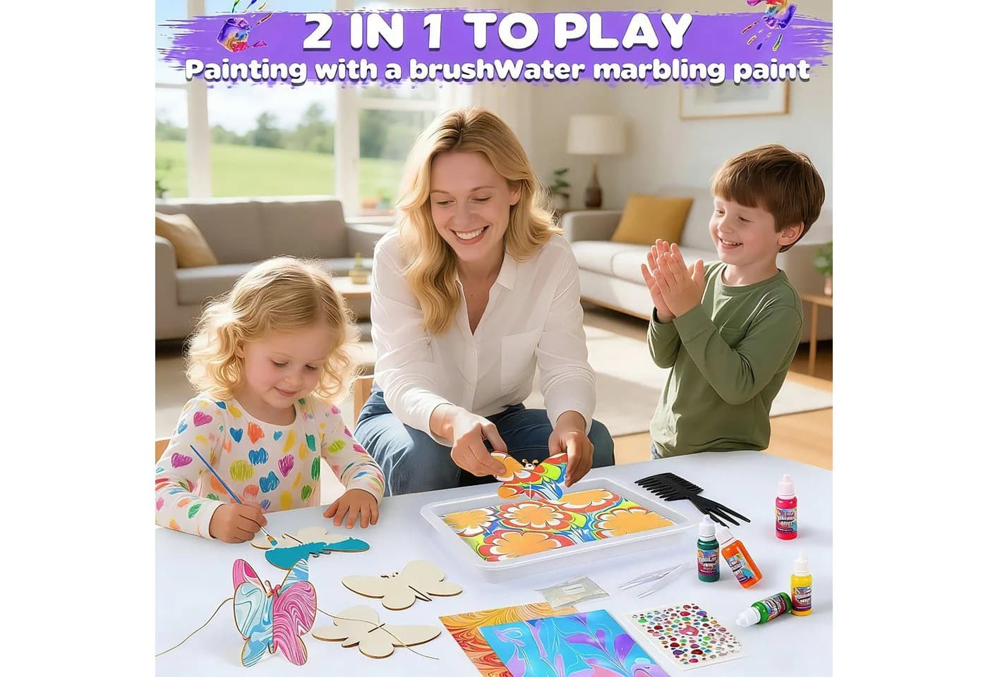 POPOLIC Kreativset Wassermarmorierfarbe für Kinder - Bild 3