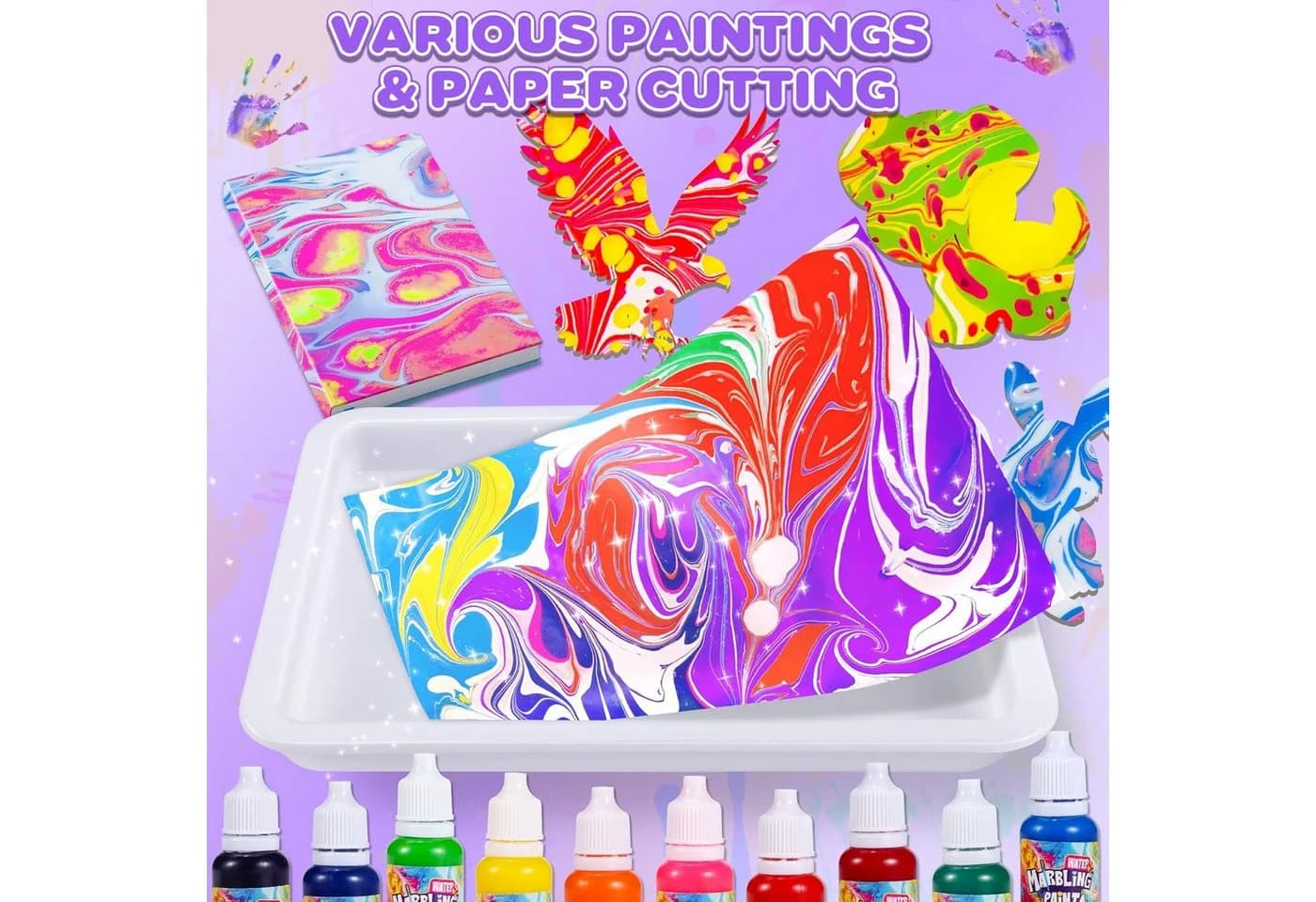 POPOLIC Kreativset Wassermarmorierfarbe für Kinder - Bild 4