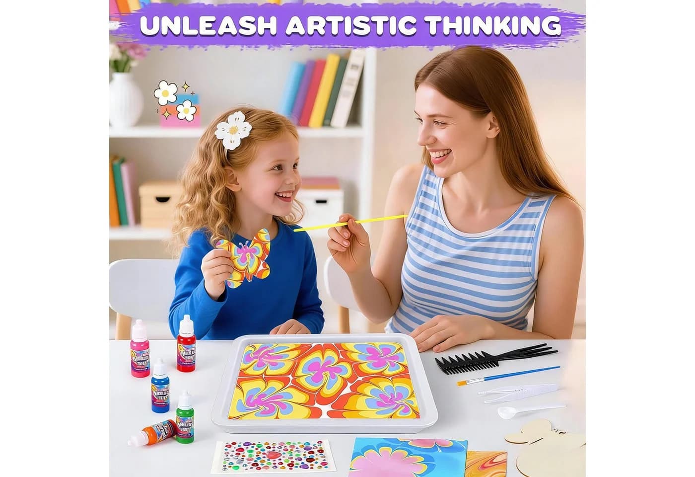 POPOLIC Kreativset Wassermarmorierfarbe für Kinder - Bild 5