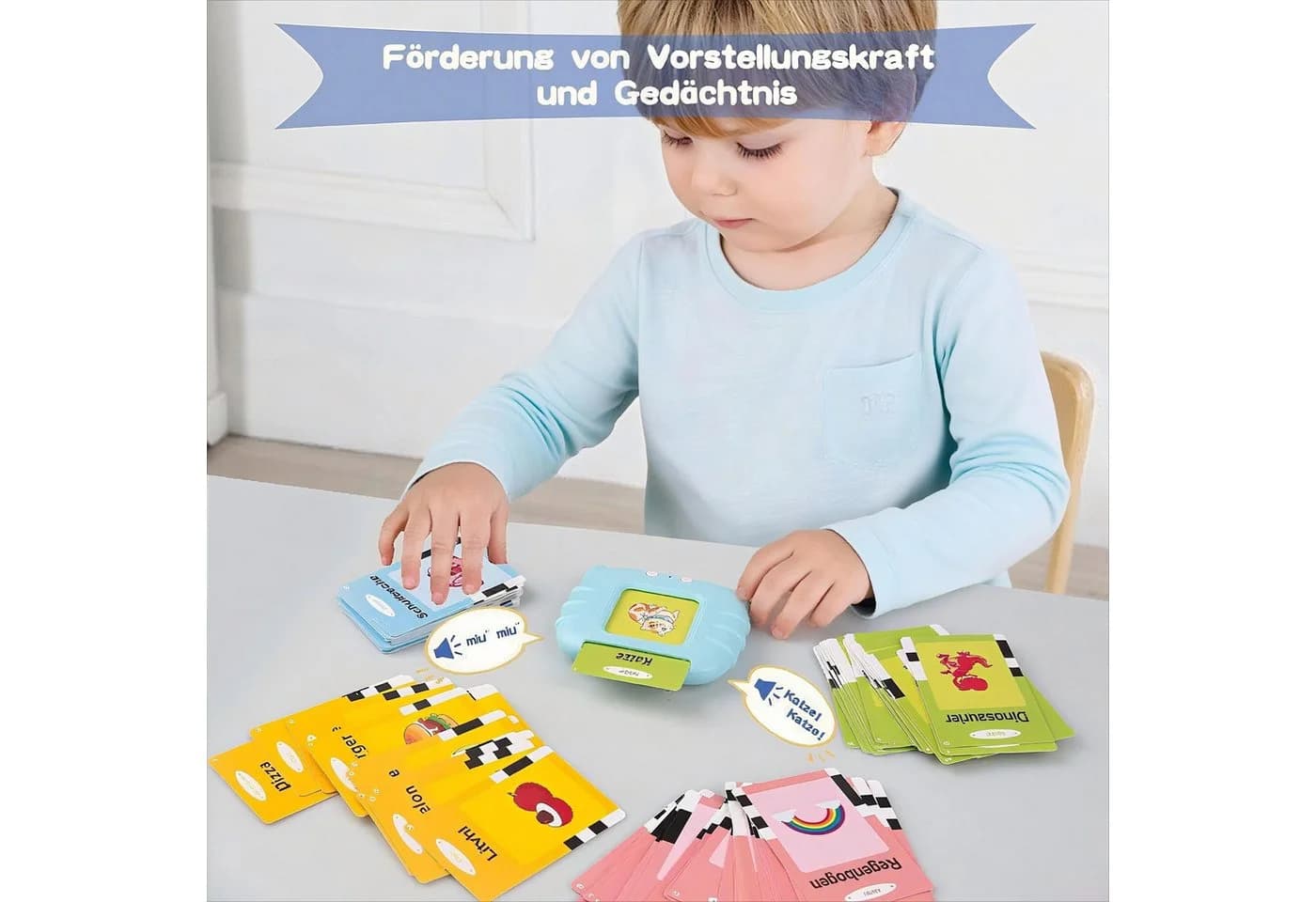 Ophy Lernspielzeug Sprechende Lernkarten 224 Wörter Blau - Bild 4