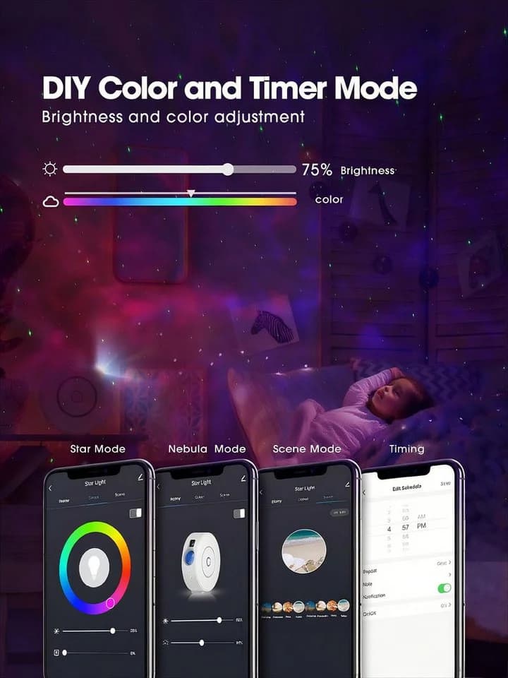 Ophy WiFi LED Sternenhimmel Projektor mit App-Steuerung & RGB-Dimming - Bild 5