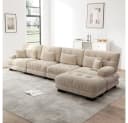 BBWL Modulares L-Ecksofa 4-Sitzer Chenille Braun mit Ottoman Bild 1