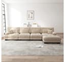 BBWL Modulares L-Ecksofa 4-Sitzer Chenille Braun mit Ottoman Bild 2
