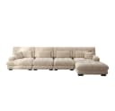 BBWL Modulares L-Ecksofa 4-Sitzer Chenille Braun mit Ottoman Bild 4