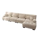 BBWL Modulares L-Ecksofa 4-Sitzer Chenille Braun mit Ottoman Bild 5