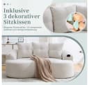 BBWL Zweisitzer Sofa Chenille Beige Geschwungen Bild 4