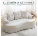 BBWL Zweisitzer Sofa Chenille Beige Geschwungen Bild 5