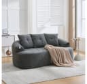 BBWL Zweisitzer Sofa Chenille Grau mit Kissen Bild 2