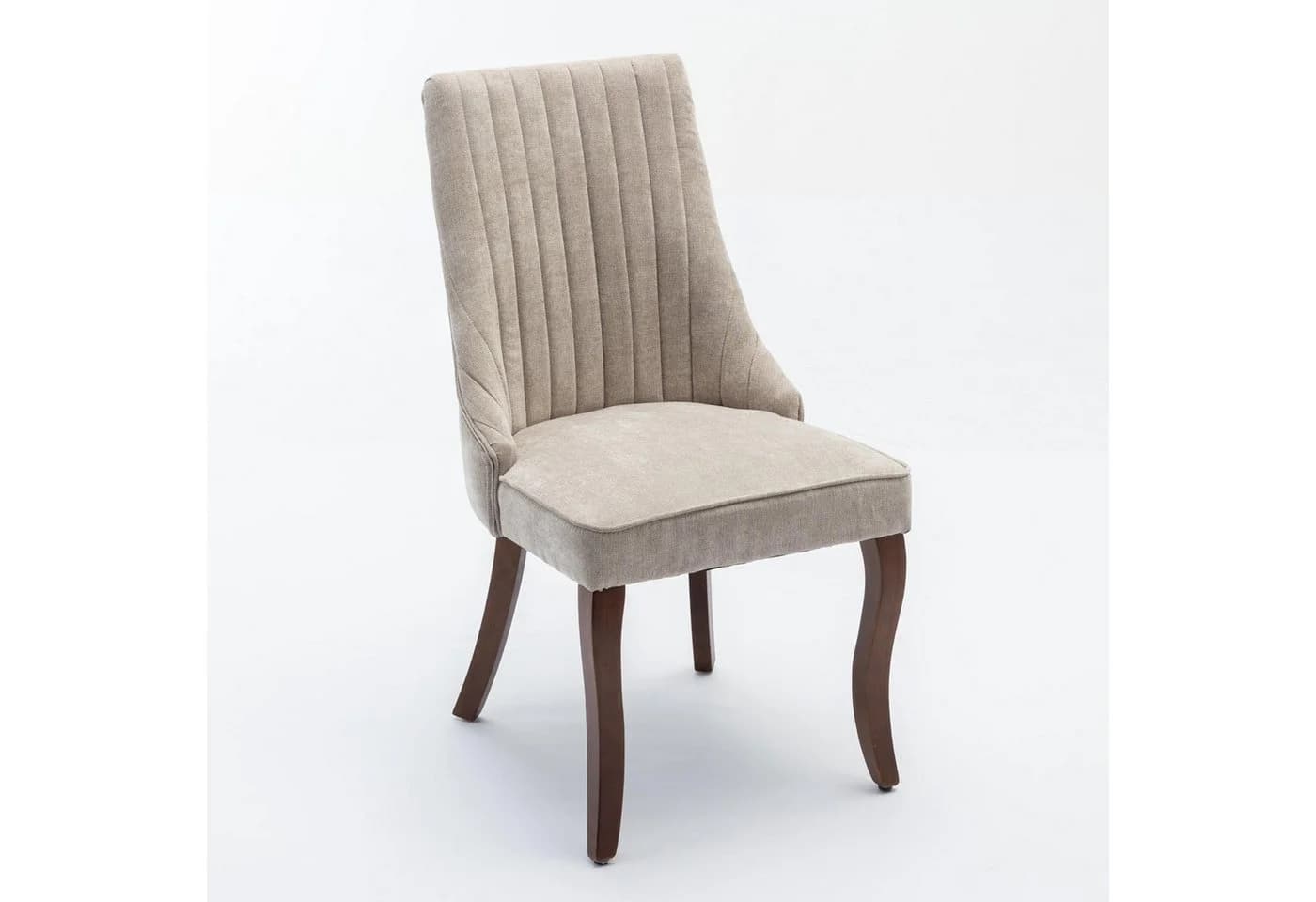 BBG Esszimmerstuhl 2er Set Chenille Massivholz-Beine Klassik - Bild 5