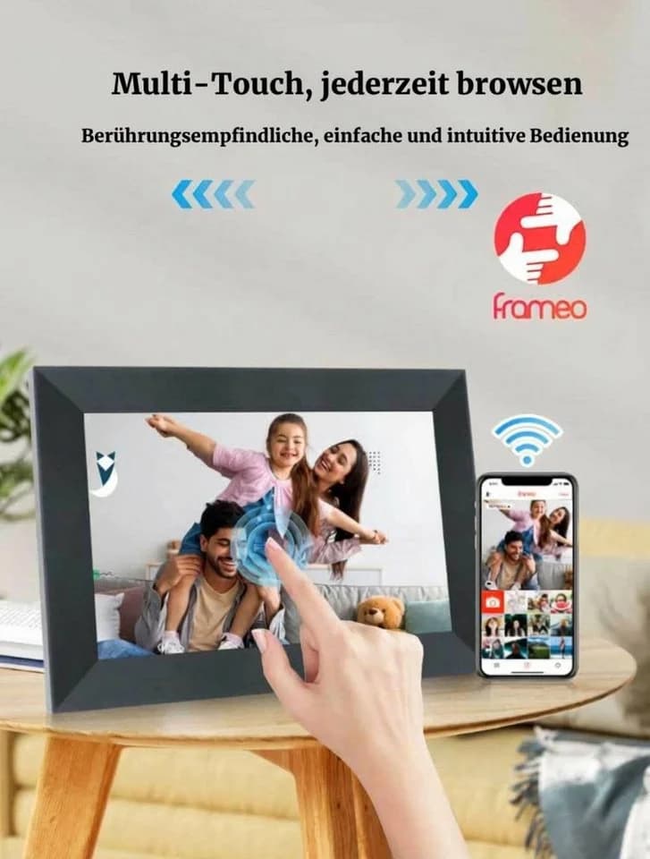 BBG Digitaler Bilderrahmen 10,1 Zoll WLAN Touchscreen Schwarz/Weiß - Bild 3