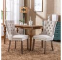 BBG Esszimmerstuhl 2er Set Samt Chesterfield Beige Bild 2