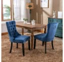 BBG Esszimmerstuhl 2er Set Samt Chesterfield Blau Bild 1