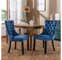 BBG Esszimmerstuhl 2er Set Samt Chesterfield Blau Bild 2