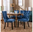 BBG Esszimmerstuhl 2er Set Samt Chesterfield Blau Bild 3
